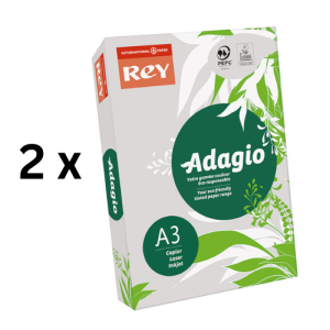 Spalvotas popierius REY ADAGIO 06, A3, 80 g/m2, 500 lapų, pilka pakuotė 2 vnt.
