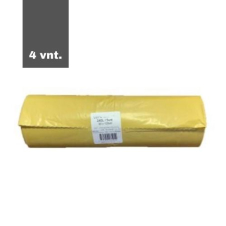 Šiukšlių maišas, 240 l, 50 mk,geltoni, 90 x 120 cm, 5 vnt., pakuotė 4 vnt.