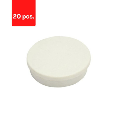 Antimikrobiniai magnetai BI-OFFICE 20 mm, 10 vnt., ypač stiprūs, balta sp., pakuotė 2 vnt.