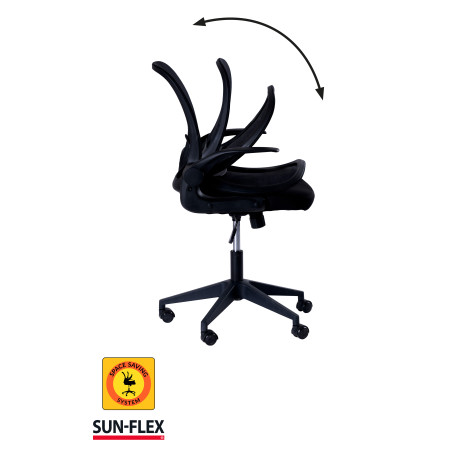 Reguliuojamo aukščio kėdė SUN-FLEX®HIDEAWAY CHAIR,  91-101 cm, juodas rėmas, juoda sėdima vieta