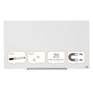 Stiklinė baltoji magnetinė lenta Nobo Impression Pro, plačiaekranė 45", 99x56 cm