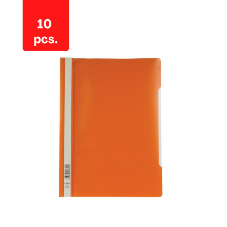 Aplankas dokumentams su įsegėle DURABLE, pakuotė 10 vnt., oranžinė sp.