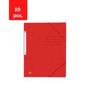 Dėklas dokumentams su gumele ELBA OXFORD, A4, kartoninis, raudona, pakuotė 10 vnt.