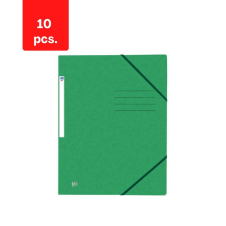 Dėklas dokumentams su gumele ELBA OXFORD, A4, kartoninis, žalia, pakuotė 10 vnt.