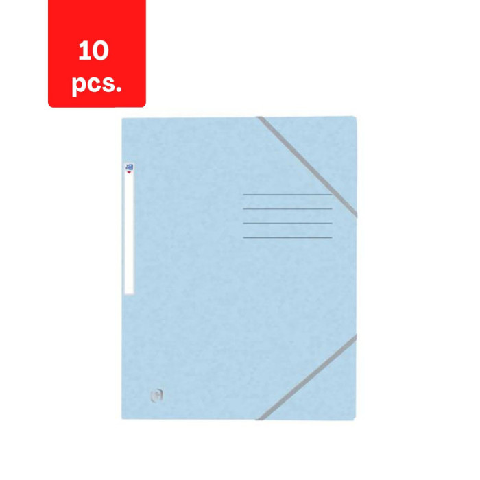 Dėklas dokumentams su gumele ELBA OXFORD, A4, kartoninis, šviesiai mėlyna, pakuotė 10 vnt.