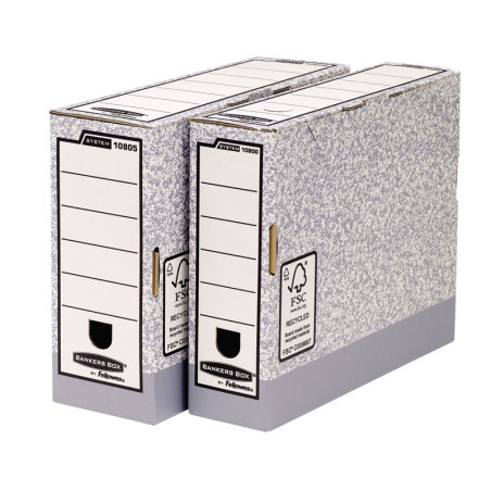 Archyvinė dėžė FELLOWES,  260 x 80 x 315 mm, pilka balta pakuotė 4 vnt.