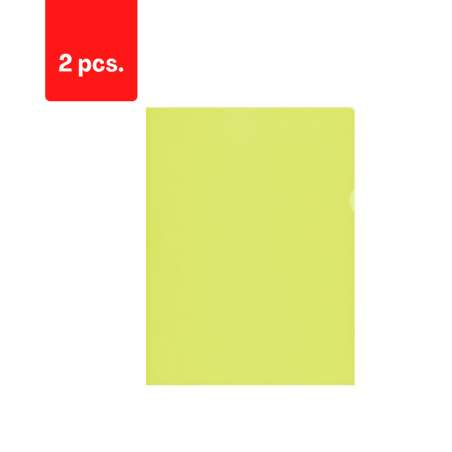 Dėklas dokumentams L forma A4, 115 mik., (pak. - 50 vnt.), geltonas pakuotė 2 vnt.
