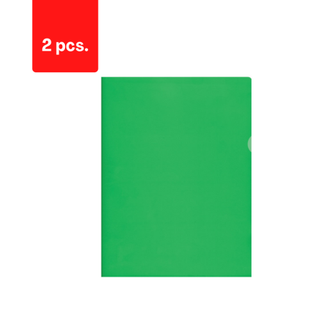 Dėklas dokumentams L forma A4, 115 mik., (pak. - 50 vnt.), žalias pakuotė 2 vnt.