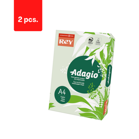 Spalvotas popierius REY ADAGIO 09, A4, 160 g/m2, 250 lapų, žalia pakuotė 2 vnt.