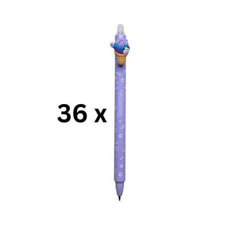 Automatinis trinamasis rašiklis COLORINO Icecream 0,5mm, mėlynos sp. pakuotė 36 vnt.