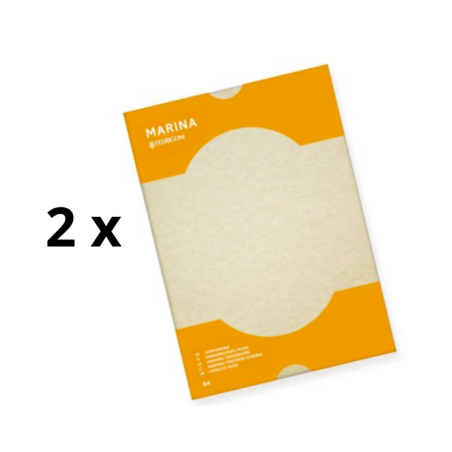 Dekoratyvinis popierius MARINA, A4, 90 g/m2, 50 lapų, smėlio sp. pakuotė 2 vnt.