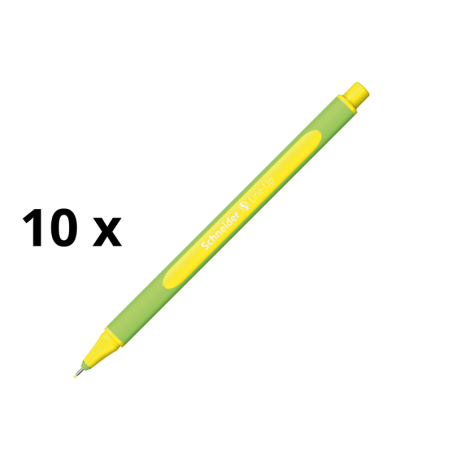Rašiklis SCHNEIDER LINE-UP 0.4 mm, žalias korpusas, neono geltonas rašalas pakuotė 10 vnt.