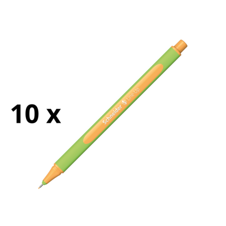 Rašiklis SCHNEIDER LINE-UP 0.4 mm, žalias korpusas, neono oranžinis rašalas pakuotė 10 vnt.