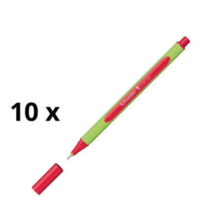 Rašiklis SCHNEIDER LINE-UP 0.4 mm, žalias korpusas, raudonas rašalas pakuotė 10 vnt.