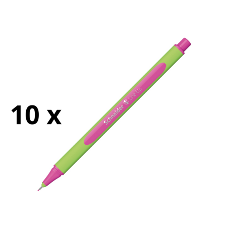 Rašiklis SCHNEIDER LINE-UP 0.4 mm, žalias korpusas, rožinis rašalas pakuotė 10 vnt.