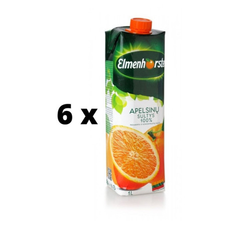Apelsinų sultys ELMENHORSTER, 100%,1 l  x  6 vnt. pakuotė