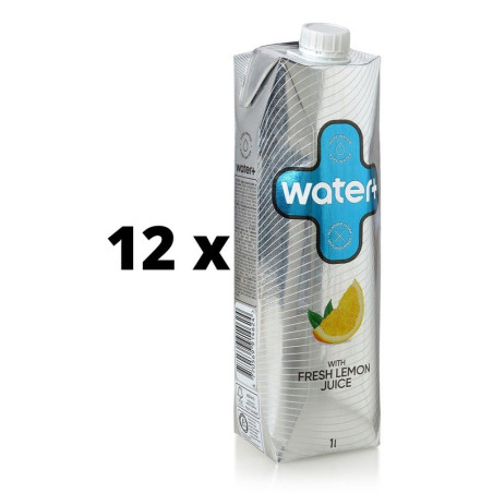 Vanduo WATER+, su natūraliomis citrinų sultimis, 1 l  x  12 vnt. pakuotė