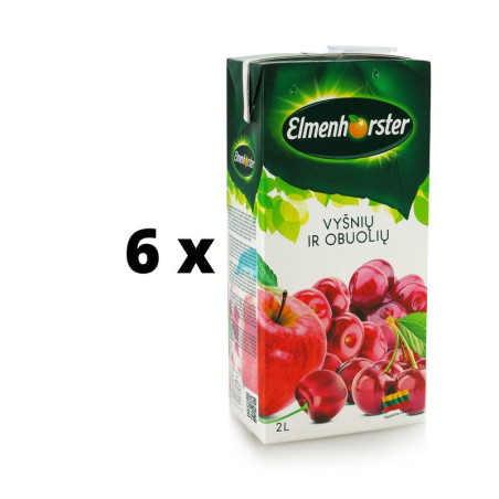 Vyšnių ir obuolių sulčių gėrimas ELMENHORSTER, 14%, 2 l  x  6 vnt. pakuotė