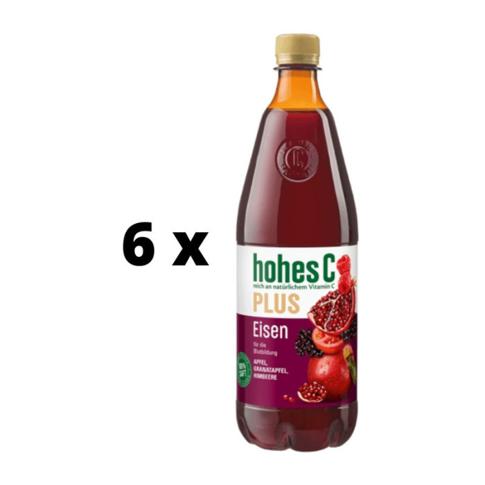 Juice Hohes C, apple, pomegranate, raspberry, 100%, with iron, 1l x 6 pcs.  package