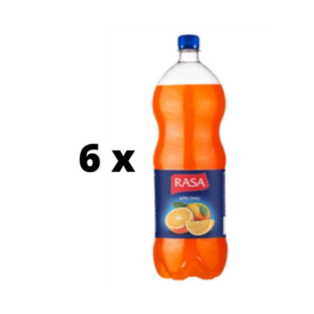Gazuotas gėrimas RASA Frut Auksinis Apelsinas, 2 l  x  6 vnt. pakuotė