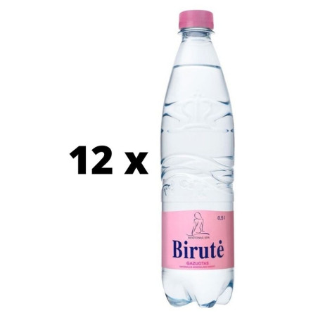 Natūralus mineralinis vanduo BIRUTĖ, gazuotas, 0,5 l  x  12 vnt. pakuotė