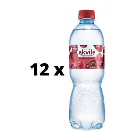 Stalo vanduo "AKVILĖ" su raudonų uogų aromatu, lengvai gazuotas, 0.5l  x  12 vnt. pakuotė
