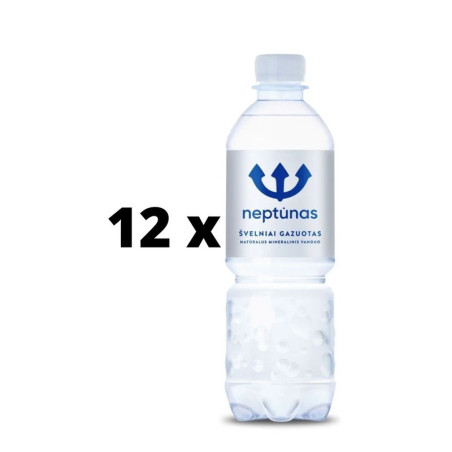 Natūralus mineralinis vanduo NEPTŪNAS, gazuotas, 0,5 l  x  12 vnt.