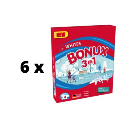Skalbimo milteliai BONUX White, Polar Ice Fresh, 4 skalb./300g.  x  6 vnt. pakuotė