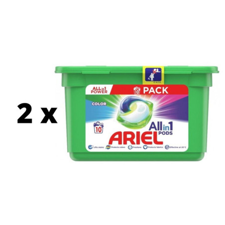 Skalbimo kapsulės Ariel Color, 10 vnt.  x  2 vnt. pakuotė