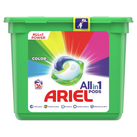 Skalbimo kapsulės Ariel Color, 26 vnt.  x  3 vnt. pakuotė