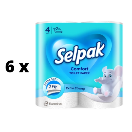 Tualetinis popierius SELPAK comfort, 4 vnt., 2 sl.  x  6 vnt. pakuotė