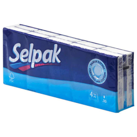 Vienkartinės nosinaitės SELPAK Classic, 4 sluoksnių,10x10vnt  x  1 vnt.