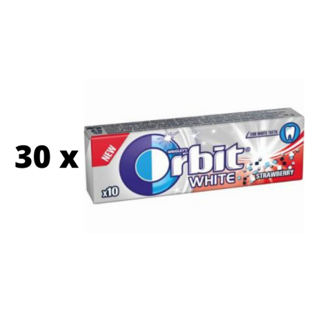 Kramtomoji guma ORBIT WHITE braškės skonio, 14g  x  30 vnt.