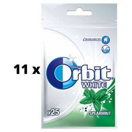 Kramtomoji guma ORBIT White Spearmint, maišelyje, 35 g  x  11 vnt.