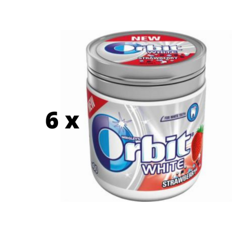 Kramtomoji guma ORBIT White Strawberry Canister, 84 g  x  6 vnt.