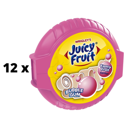 Kramtomos gumos juostelės JUICY FRUIT Fancy Fruit, 56g  x  12 vnt. pakuotė