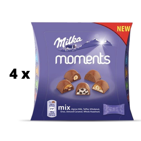 Saldainių dėžutė MILKA Moments Mix, 97g  x  4 vnt. pakuotė