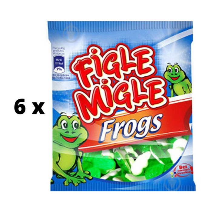 Guminukai FIGLE MIGLE Frogs, 80 g  x  6 vnt. pakuotė