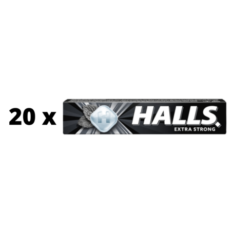 Ledinukai HALLS Extra Strong, 33,5 g  x  20 vnt. pakuotė