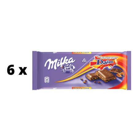 Šokoladas MILKA Daim, 100 g  x  6 vnt. pakuotė
