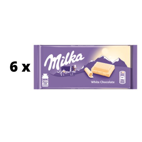 Šokoladas MILKA White, 100 g  x  6 vnt. pakuotė