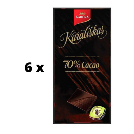 Šokoladas KARALIŠKAS, 70% Cocao, 100 g  x  6 vnt. pakuotė