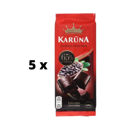 Šokoladas KARŪNA, 65% kakavos, 80 g  x  5 vnt. pakuotė