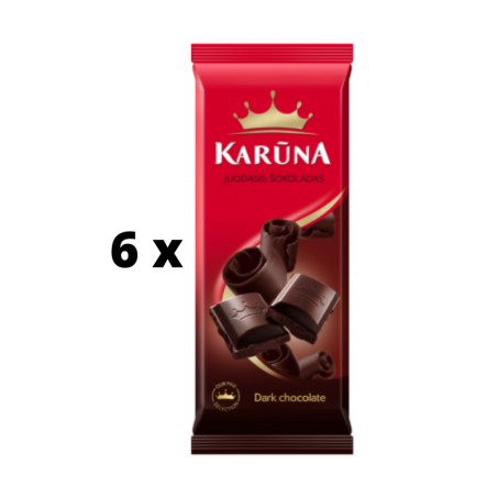 Šokoladas KARŪNA, juodasis, 80 g  x  6 vnt. pakuotė