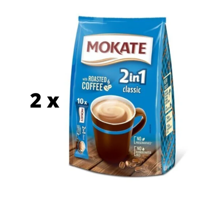 Kavos gėrimas MOKATE 2in1 Classic, maišelyje, 10 x 14g  x  2 vnt. pakuotė