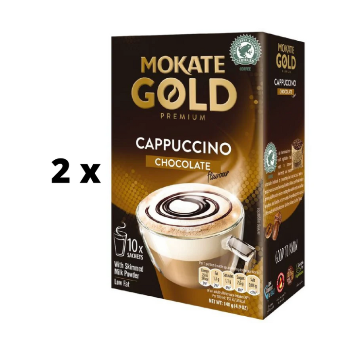 Kavos gėrimas MOKATE Gold Premium Latte Chocolate, 10 x 14g  x  2 vnt. pakuotė
