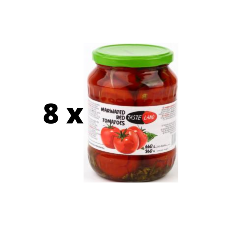 Marinuoti pomidorai TASTE LAND, raudoni, 660 g / 360 g  x  8 vnt. pakuotė