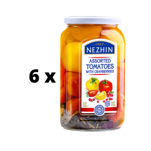 Marinuoti pomidorai NEZHIN, su spanguolėmis, 920 g  x  6 vnt. pakuotė