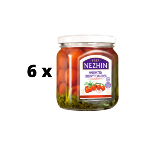 Marinuoti vyšniniai pomidorai NEZHIN, 450 g  x  6 vnt. pakuotė