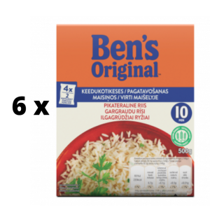 Ilgagrūdžiai ryžiai BEN'S ORIGINAL maišeliuose, 500g  x  6 vnt. pakuotė